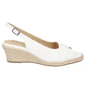 Easy Street Womens Devlin Espadrille Slingback  Casual Sandals Casual Low Heel 1-2" - White