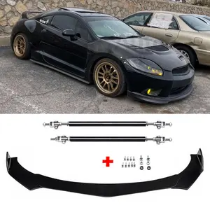For Mitsubishi Eclipse Front Bumper Lip Body Kit Spoiler Splitter + Strut Rods