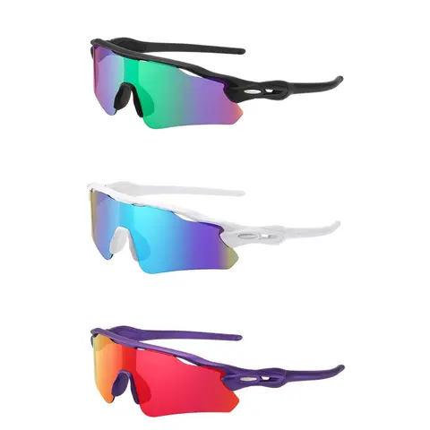 Women's Colorful Patchwork Cycling Goggles Set, 3 Pairs, Windproof for Hiking & Biking, Men's Outdoor Sports Glasses, Uv400 Protection, Road Cycling Gear