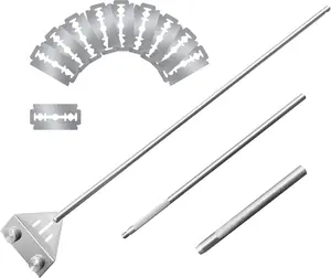 Algae Scraper for Glass Aquariums, 25.6" Fish Tank Cleaner, Stainless Steel Algae Scraper for Fish Tank with 10 , Aquarium Glass Cleaning Tools, Cleaning Accessories