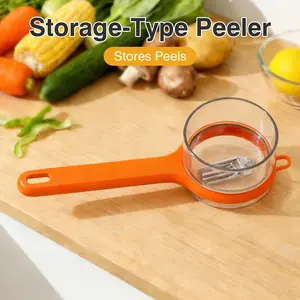 1 Count Storage-Type Peeler, Orange, Handle Fits Perfectly for Comfortable Grip，Easy to Store in Drawers or Carry Around