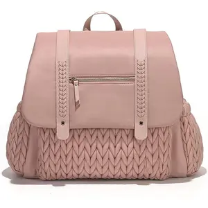 Large Capacity Embroidered Baby Diaper Bag, Multifunctional Diaper Bag, Fashionable Shoulder Handbag for Moms, Outdoor Travel Insulated Waterproof Nappy Bag