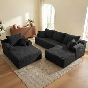 Oversized Chaise Modular sofa, modern split-style sofa bed with extra-large plush velvet cushions - deep-seat sleeping option, reading chair, and cloud lounge area suitable for living rooms, apartments, or bedrooms.No assembly required, free to combine. t