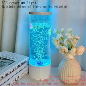 T6027-3 Fish Tank Decorative Light, RGB Plug-In Night Lamp, Creative Gift for Kids Room, Office Desk Ornament, Ambiance LED Table Lamp