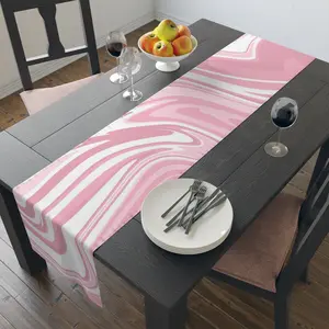 Contemporary Pink Table Runner (Cotton, Poly), Modern Table Runner