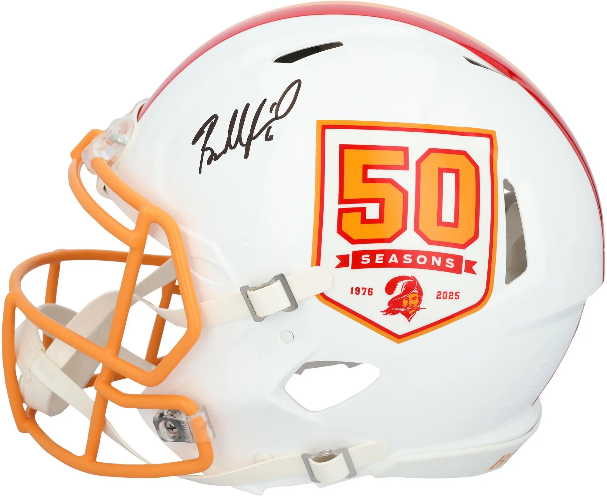 Baker Mayfield Tampa Bay Buccaneers Autographed Riddell 50th Season Throwback Speed Authentic Helmet - Fanatics Authentic Certified