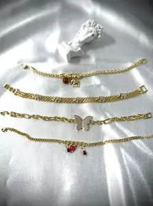 Hermosas pulseras para uso diario gold plated 7-8 pulgadas