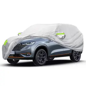 Car Sunshade,Autos Cover UV Protection Windproof Dust Proof Waterproof All Car Sun Protection Car Cover Fit for SUV, Car Lenght 183-201 inch - Silver