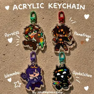 Unstable Universe Quartet Acrylic Keychain | ParrotX2, FlameFrags, SpokeIsHere, Wemmbu