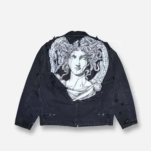 Gorgon's Glare Jacket - 500,000 stitches, Embroidery, Distressed, Stylish Jacket with Unique Design and Comfortable Fit