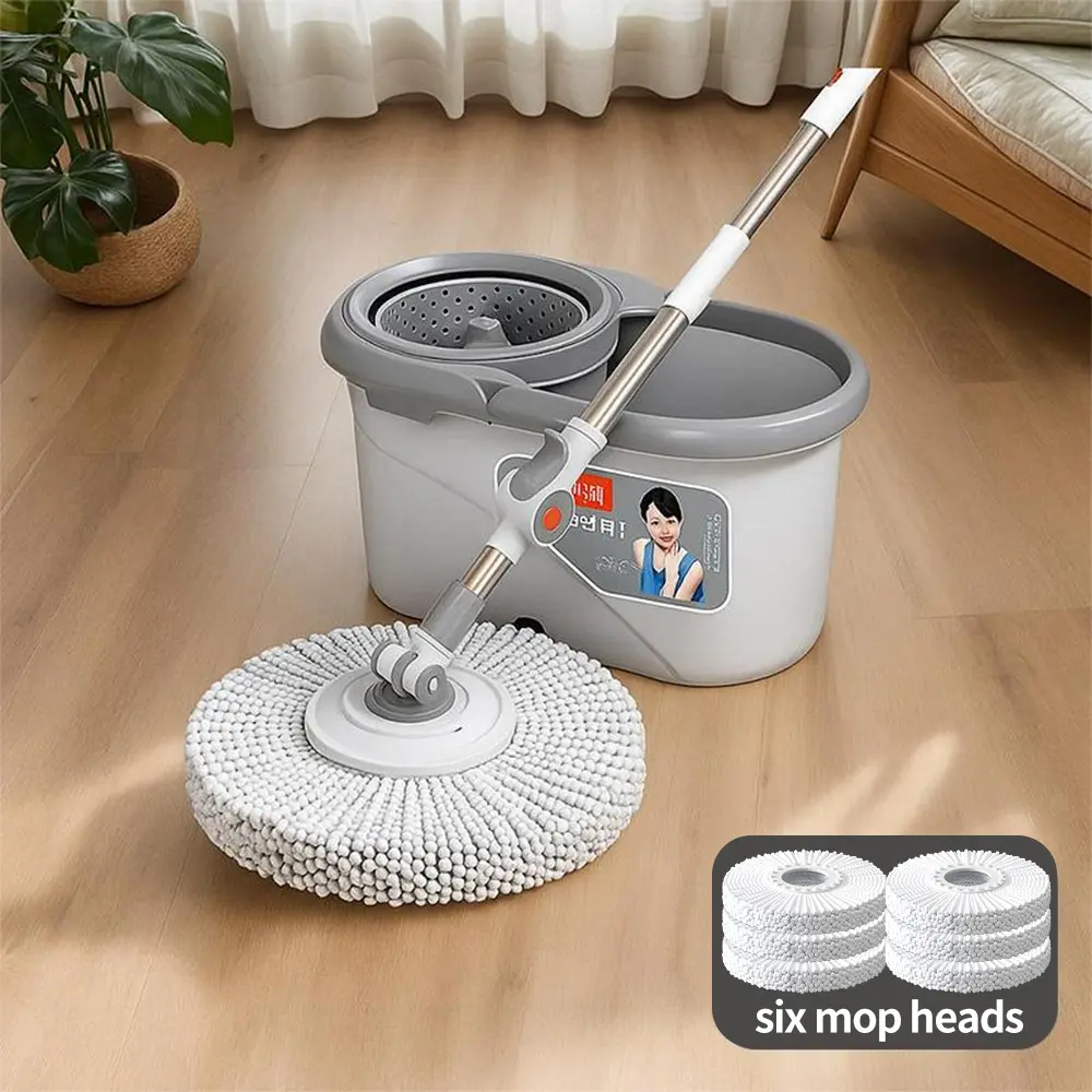 Six mop heads+a mop set