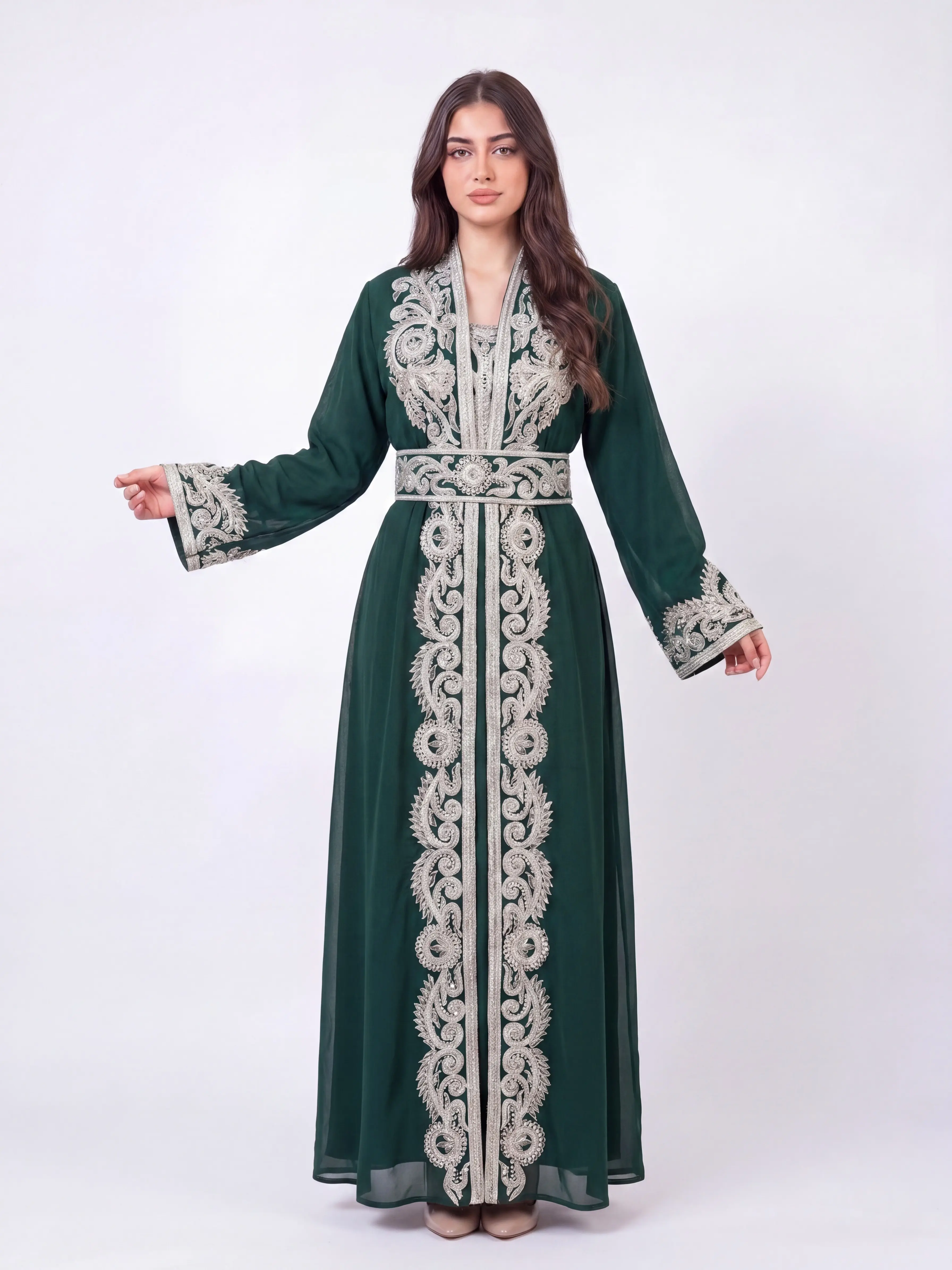 Abeer Kuftan  - Women's Embrodiered Dress, Arabic Dress, Ceremony Dress, Modest, Maxi - Eid, Ramadan, Gifts for Her Formal Modern