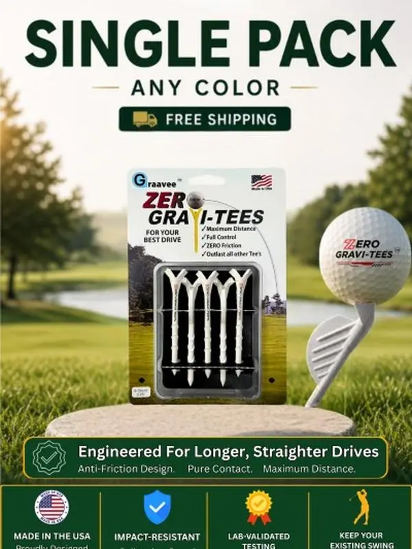 Zero Gravi-Tees friction free golf tees - Longer Drives 5-Pack