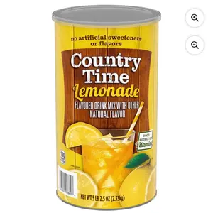 Country Time Powdered Lemonade Drink Mix 82.5 oz 5.15lb No Artificial Sweeteners or Flavors Natural Flavor