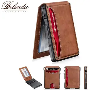 Minimalist Men’s Slim Wallet: 9 - 13 Cards, Money Clip, ID Window. RFID - Blocking, Aluminum Bifold Pop - Up