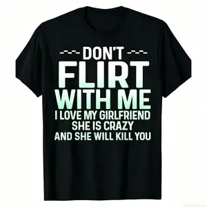 [100% Cotton] 100% Cotton Trending "Crazy Girlfriend Warning" Mint Tee| Clean White-to-Mint Gradient + Bold Font, Soft Cotton Black T-Shirt, Viral TikTok Couple Humor Shirt