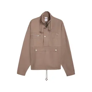 PUMA Mens Represent Half Quarter Zip Jacket Athletic Outerwear Casual - Brown
