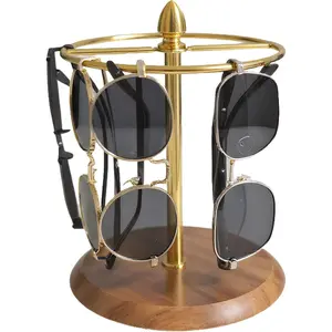 Glasses Stand for 12 Pairs, Sunglasses Organizer Rack, 2-in-1 Eyewear Display &  Tray Base for Entryway  Nightstand, Modern  Dresser Decor (+)