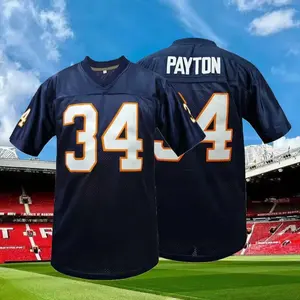 Men's Vintage Blue American Football Jersey, Sports Jersey, Apparel Jersey, Breathable Quick-Dry Short Sleeve T-Shirt, Sporty Fitted Design for All Seasons
