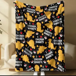 Vintage Food Chart Element Throw Blanket, Great Gift for Foodies, Skin-Friendly & Warm, Ideal for Office & Air-Conditioned Environments, Soft Warming Blanket