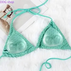 Women's Triangular Silicone Bra Inserts - Push-Up, Waterproof, Detachable Pads for Swimsuits, Bikinis, Women's Underwear Accessories
