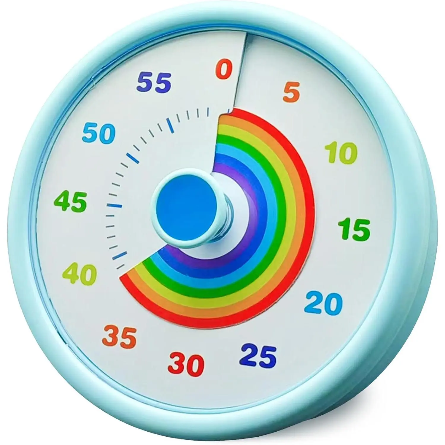 X-TIM18 Rainbow Visual Timer Set for Kids, 60-Minute Silent Countdown Clock with Color Disk, Time Management Tool for ADHD, Classroom, Kitchen