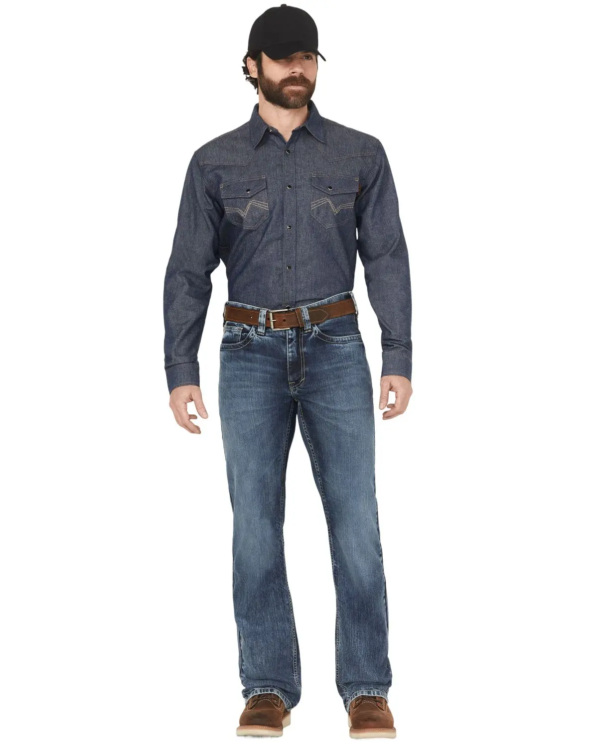 Cody James Men's Fr Medium Wash Slim Bootcut Stretch Denim Work Jeans - Cjfrsp25j2-Medwsh