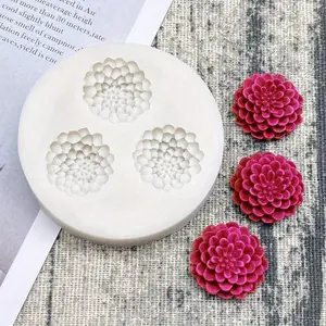 Flower Dahlia Silicone Baking Mold, Non-Stick Oven Safe for Cakes Chocolates Cupcakes, Ideal for Fondant Decor & Sugarcraft