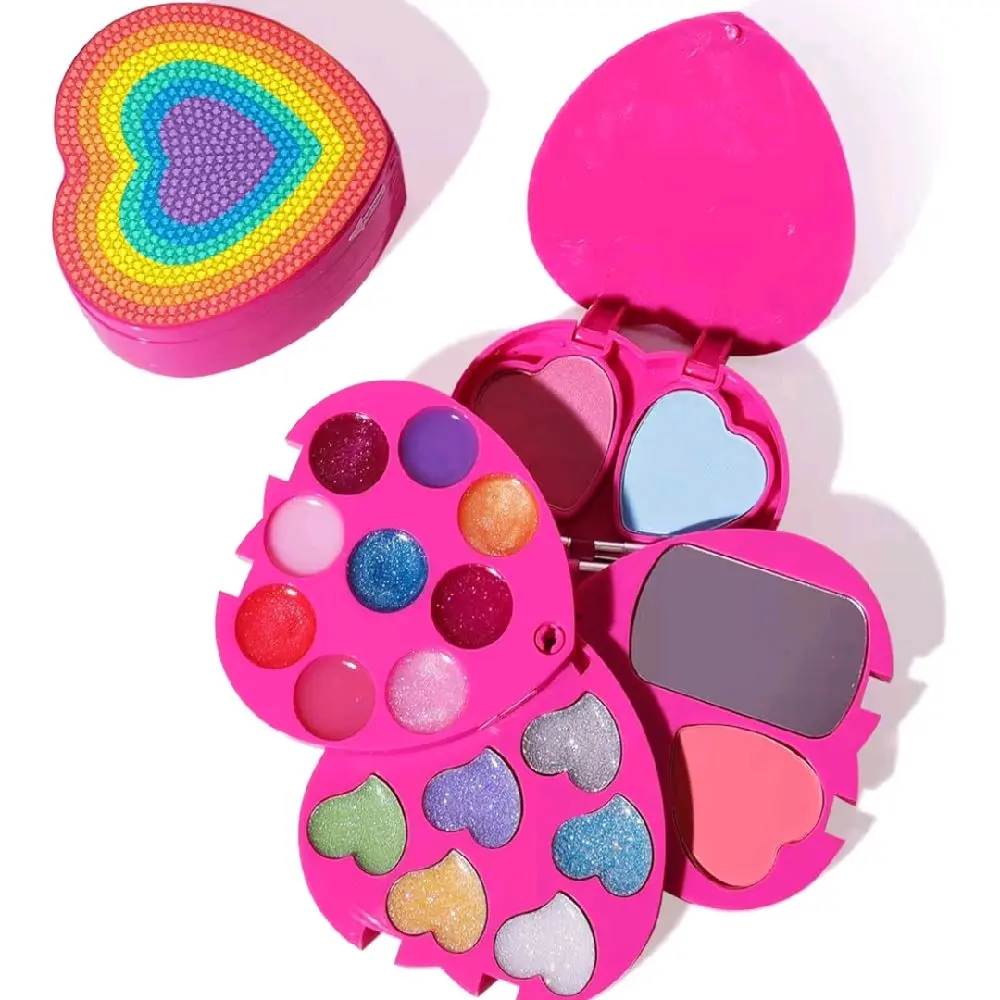 Heart Shape for Kids Makeup Kit, Real, Non Toxic, Washable Make Up for Girls Kids