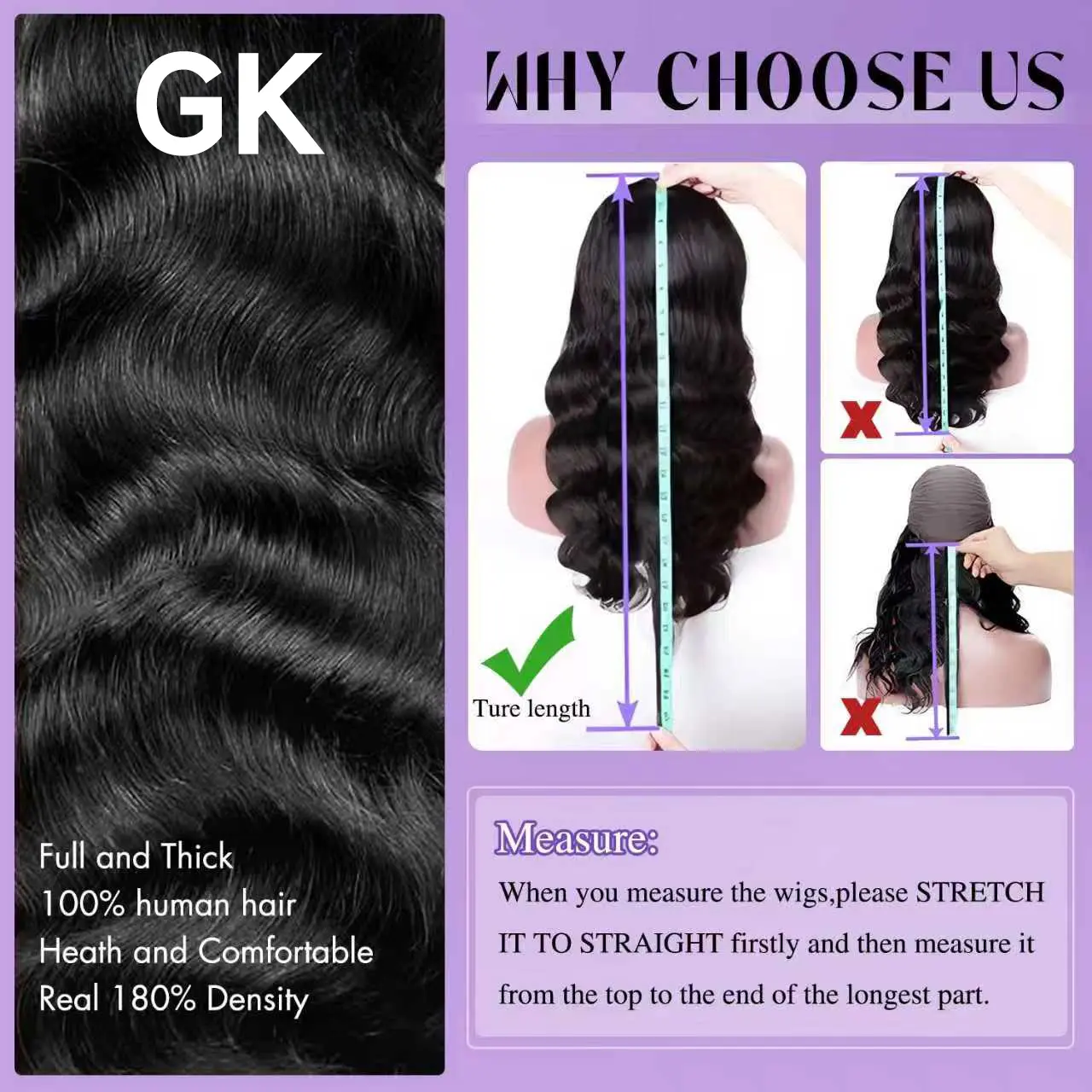 13x6 Lace Front Wig Human Hair 200% Density Pre Plucked Tangle Free Beginner Amazon.com : BlackSwern 13x6 HD Glueless Lace Frontal Wigs  main image 3