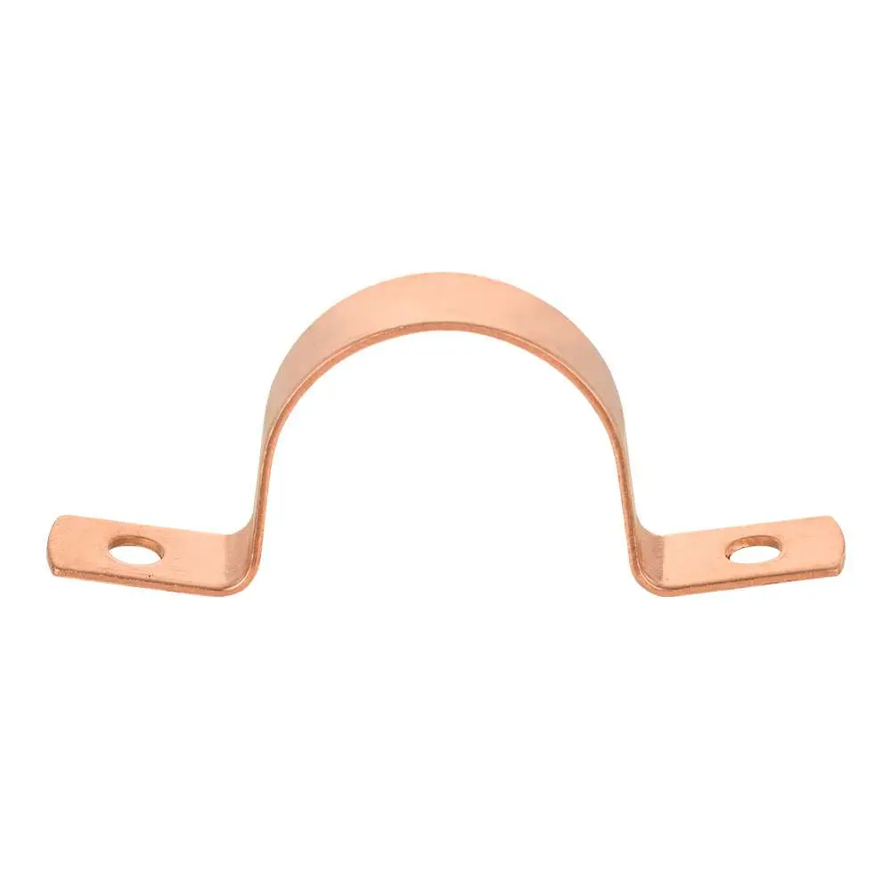10 Pack 1" Copper Pipe Straps, Two Hole