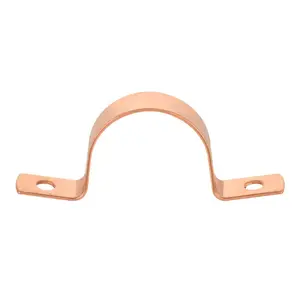 10 Pack 1" Copper Pipe Straps, Two Hole