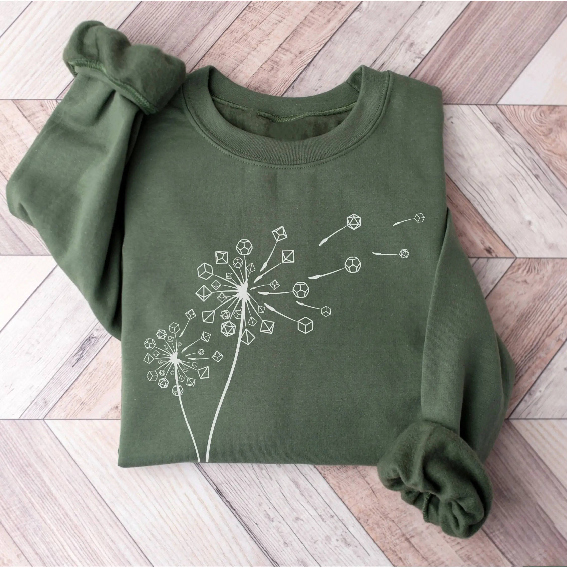 D&D Sweatshirt, Dungeon Master Shirt, Dandelion Flower Dice, Gifts for DM T-Shirt, Funny D and D Sweater, Birthday Gift, D20 Hoodie