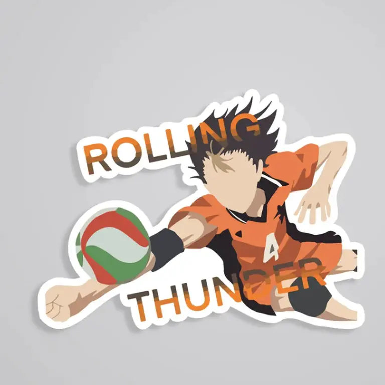 Nishinoya Rolling Thunder Anime Stickers
