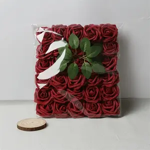 30pcs Artificial Roses Bulk with Leaves | Real Touch Foam Flowers for DIY Wedding Bouquets & Home Decor | Decorative Flowers