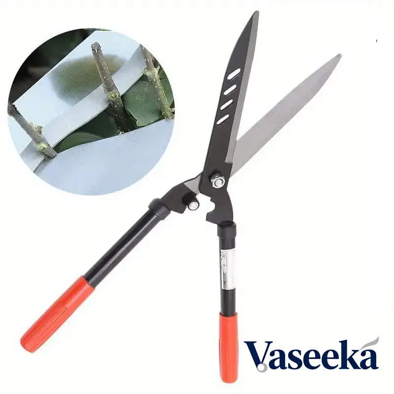 Vaseeka 1pc Professional Garden Shears, High Carbon Steel Blades, Modern Red & Black Ergonomic Design, Versatile Pruning Tool for Efficient Hedge Trimming, Shrubbery Trimmer