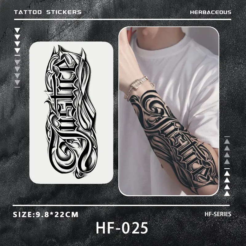 Justice Vintage Chicano Street Temporary Tattoo Patch, Waterproof Long-Lasting 7-15 Days, Semi-Permanent Herbal Tattoo, Unisex Fake Tattoo