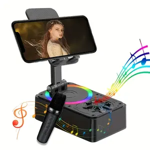 Portable Wireless Bluetooth Speaker with Smartphone Holder, 1200mAh Chargeable Battery, 6-Hour Playtime, Deep Bass Audio, Included USB Charging Cable - Suitable for Home, Outdoor Camping - Gift Option