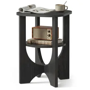 【Deals For You】VASAGLE Side Table, 2 Tier Small Accent End Table, Nightstand with Lower Shelf for Small Spaces, Living Room, Bedroom