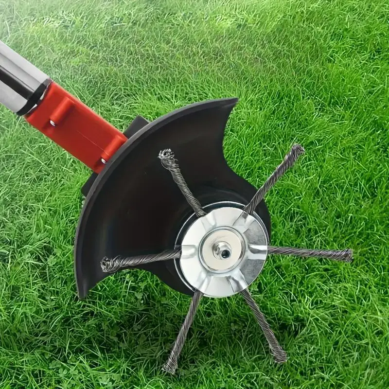 Wire Wheel Grass Trimmer Head, Lightweight Lawn Trimmer Attachment, Garden Landscape Electric Weeder Trimmer Edger Tool Accessories, Heavy Duty, Cutti