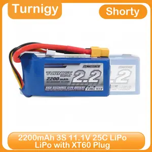 Turnigy 2200mAh 3S (11.1V) 30C Shorty LiPo Battery with XT60 Plug for RC Airplane RC Quadcopter Helicopter FPV Drone RC Car Truck