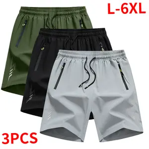 Men’s Plus Size 3-Pack Athletic Shorts, Mid Waist with Drawstring, Lightweight Summer Style, Knee-Length Shorts, Zip Pockets, Extra-Large Fit,summervibes