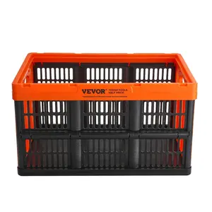 Plastic Collapsible Storage Basket, 45L 3 Packs, Folding Stackable Storage Containers/Bins with Handles, Large Heavy Duty Containers for Clothes, Toys, Books, Snack, Shoes and Grocery Organizing