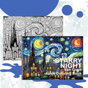 Van Gogh's Romantic Starry Night Art Theme Coloring Painting, Helps Reduce Stress, Party Gift for Festivals