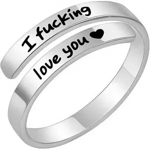 I Fvcking Love You Ring Adjustable Tarnish-Free Hypoallergenic One Size Fits All Daily Reminder Gift for Significant Others