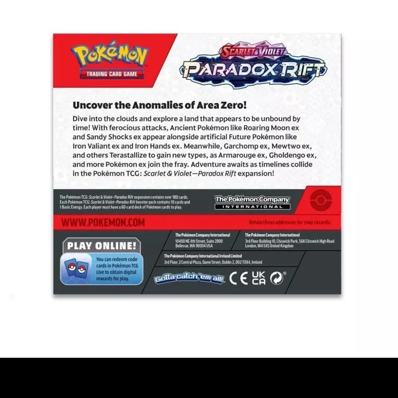 sv04 booster box sv04 booster box Pokemon TCG SV04 Paradox Rift Booster Case