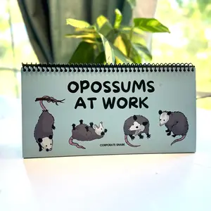 Opossums At Work Desk Sign Office Home Decor, Novelty Decor
