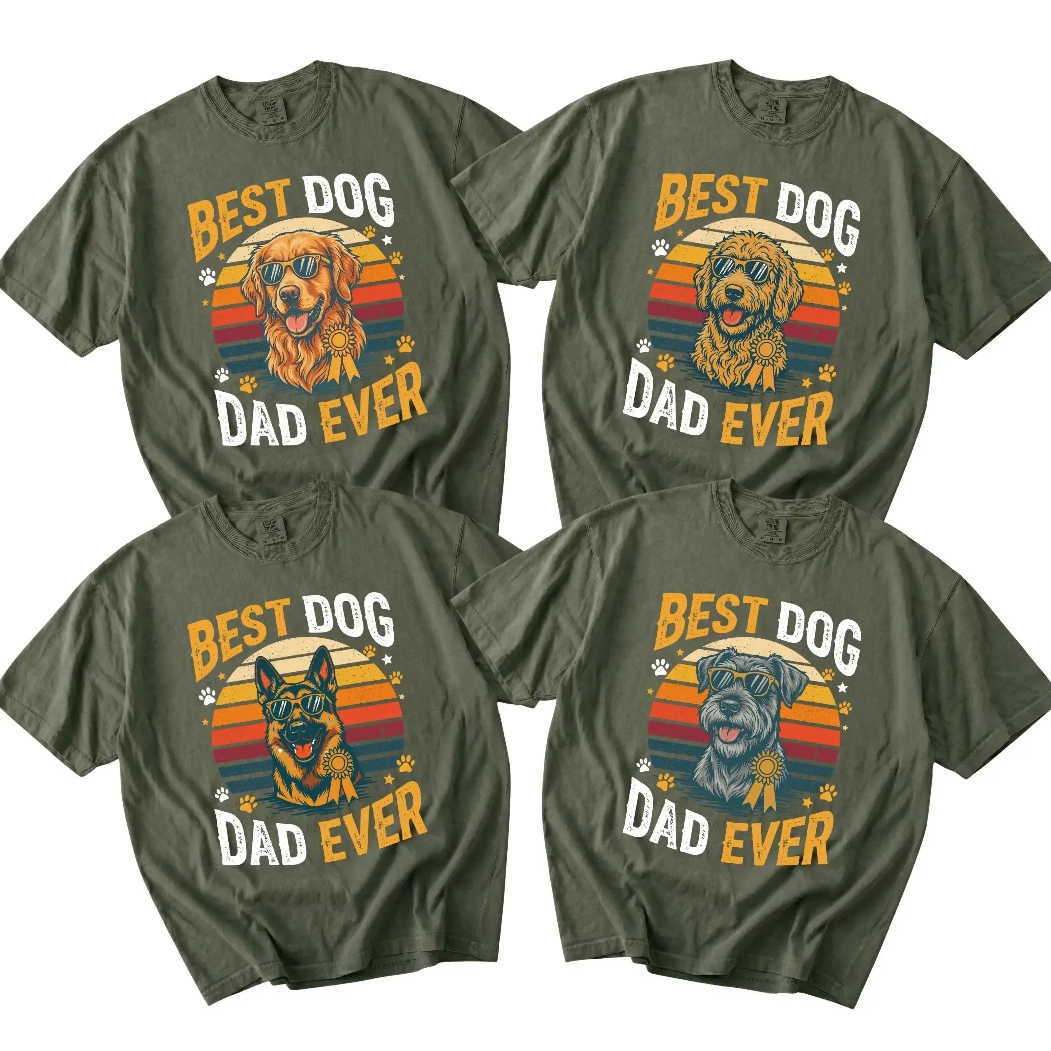 Comfort Colors Moss 30+ Best Dog Dad Ever Shirt for Men & Women, Vintage Funny Dog Lover Graphic Tee, Retro Puppy Dad T-Shirt, Cute Pet Owner Gift, English Bulldog Shirt, Schnauzer Tee, Father’s Day Gift for Dad