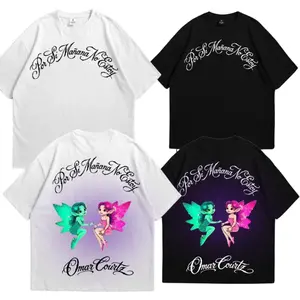 Omar Courtz T-Shirt – Latin Trap Reggaeton Graphic Tee, Fairy Angel Aesthetic Back Print Streetwear Shirt, Unisex Soft Cotton Fan Merch for Men & Women