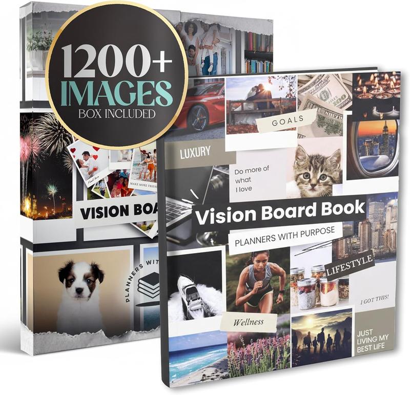 Vision Board Book 1,200+ Vision Board Images & Quotes - Goal Setting Vision Journal for Manifestation, Motivation & Lifestyle Inspiration - Law of Attraction Collage Supplies Kit